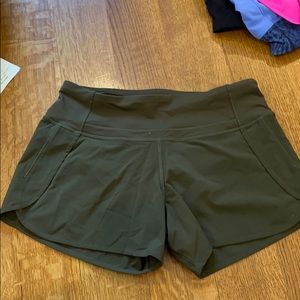 Speed Up long army green lululemon shorts